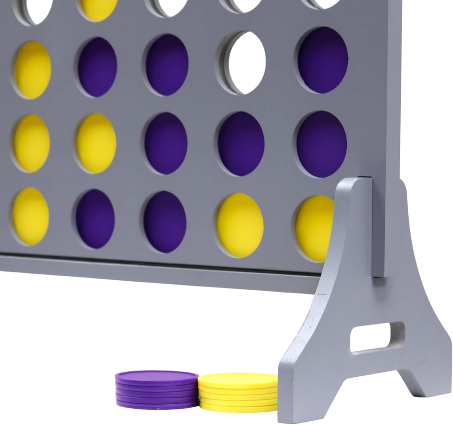 Tailgating Pros Premium Grey Giant Four in a Row with Carrying Case - Jumbo Oversized Outdoor Yard Game - Connect Multiple Pucks in a Row to Win - Many Puck Colors Available!