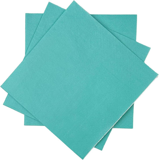 Mint Blue Cocktail Napkins 5 * 5inch disposable Beverage Napkin paper for Cocktail, Wedding, Dinner，Birthday Party Dessert Wine Paper Napkins（ 120 Count）