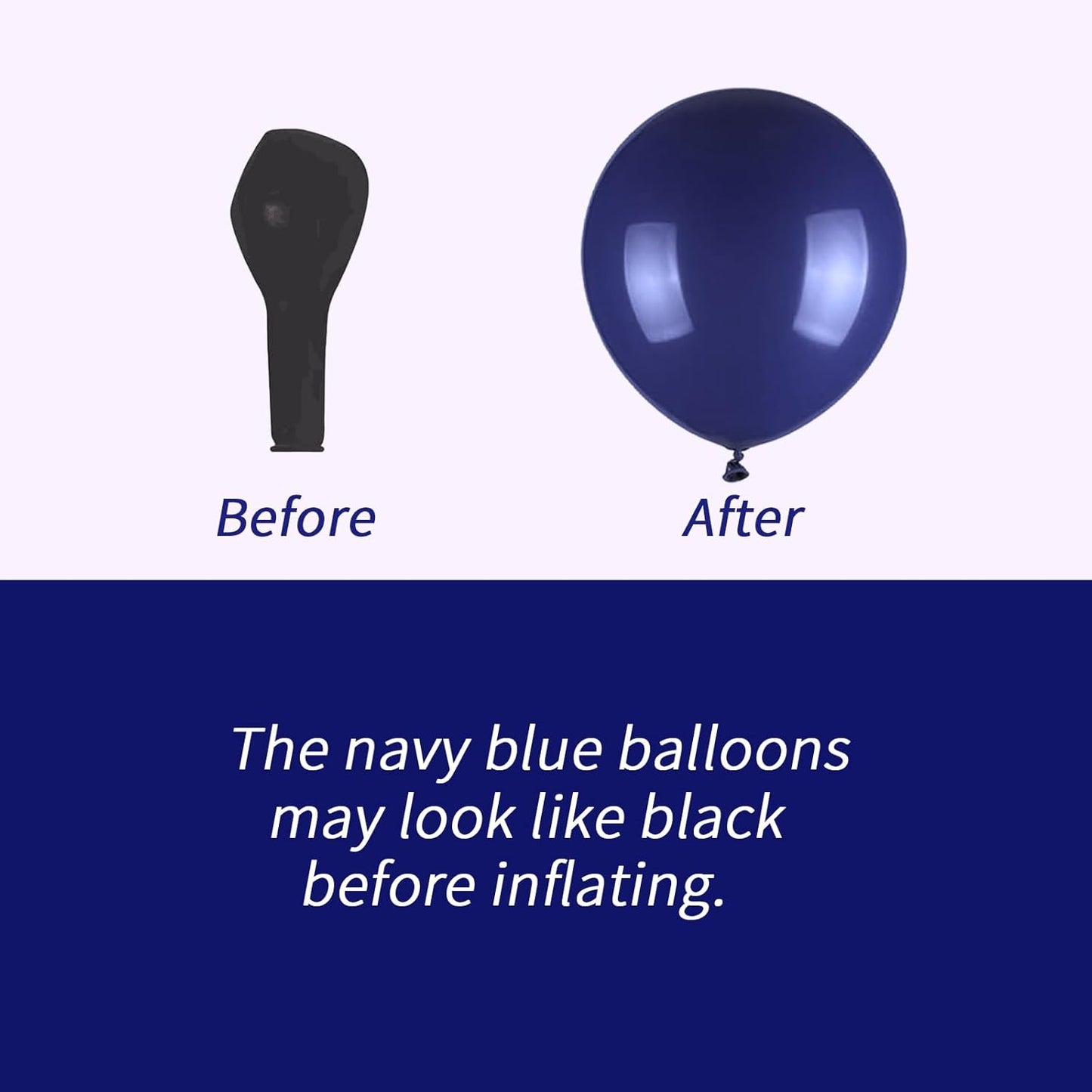 50pcs Navy Blue Balloons,12inch Helium Quality Nile Blue Balloons for Graduation Wedding Baby Shower Birthday Baseball Party Decorations (With Ribbon & Glues)
