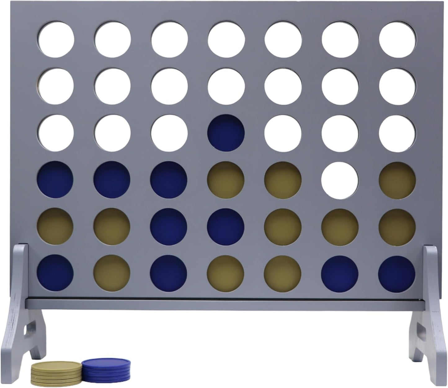 Tailgating Pros Premium Grey Giant Four in a Row with Carrying Case - Jumbo Oversized Outdoor Yard Game - Connect Multiple Pucks in a Row to Win - Many Puck Colors Available!
