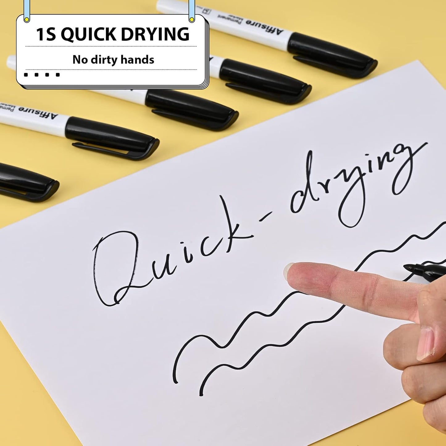 Permanent markers, 100 packspermanent markers bulk, quick dryingin one second, waterproof, smooth, noteasy to erase, durable, can be markedon glass, tiles and cloth, office supplies