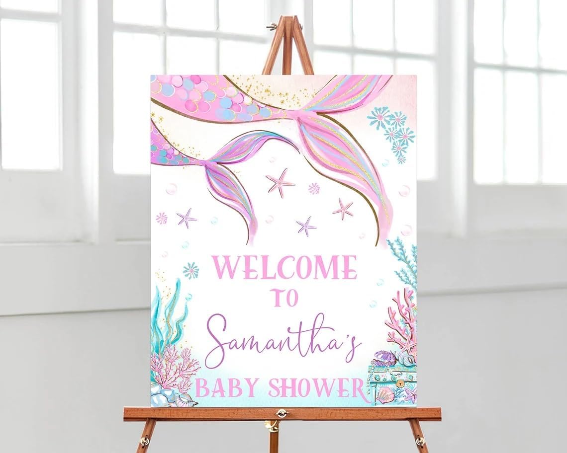 Editable Blue Balloon Baby Shower Signs, Personalized Blue Flowers Welcome Sign to Baby Shower Party, Florals Baby Shower Welcome Sign, Printable Blue Baby Shower Sign Decor, Plastic Sign.