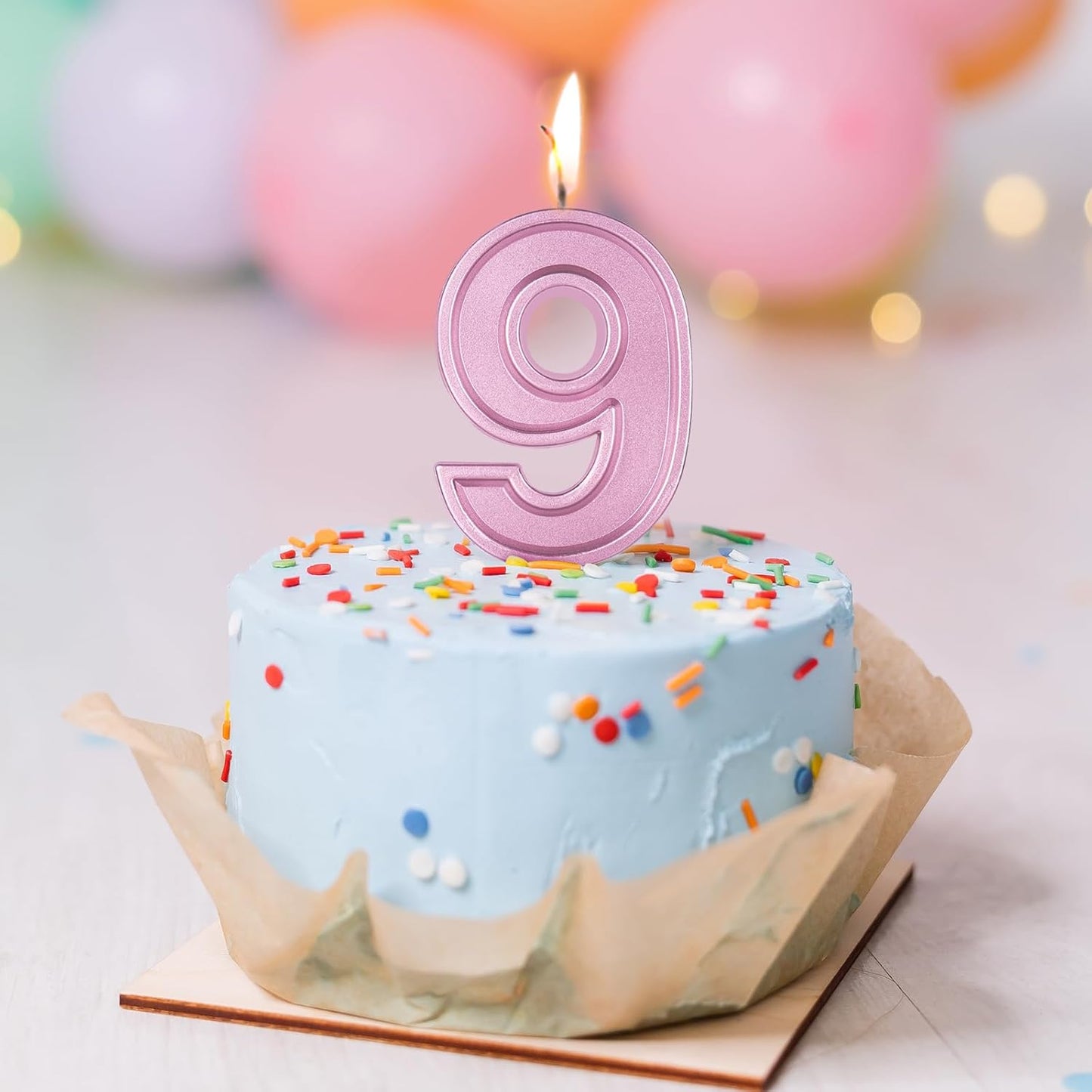 BEAN LIEVE Rose Gold Birthday Candles Number 9, Rose Gold Number Candles, Cake Number Candles for Birthday Parties and Wedding Anniversary Celebrations