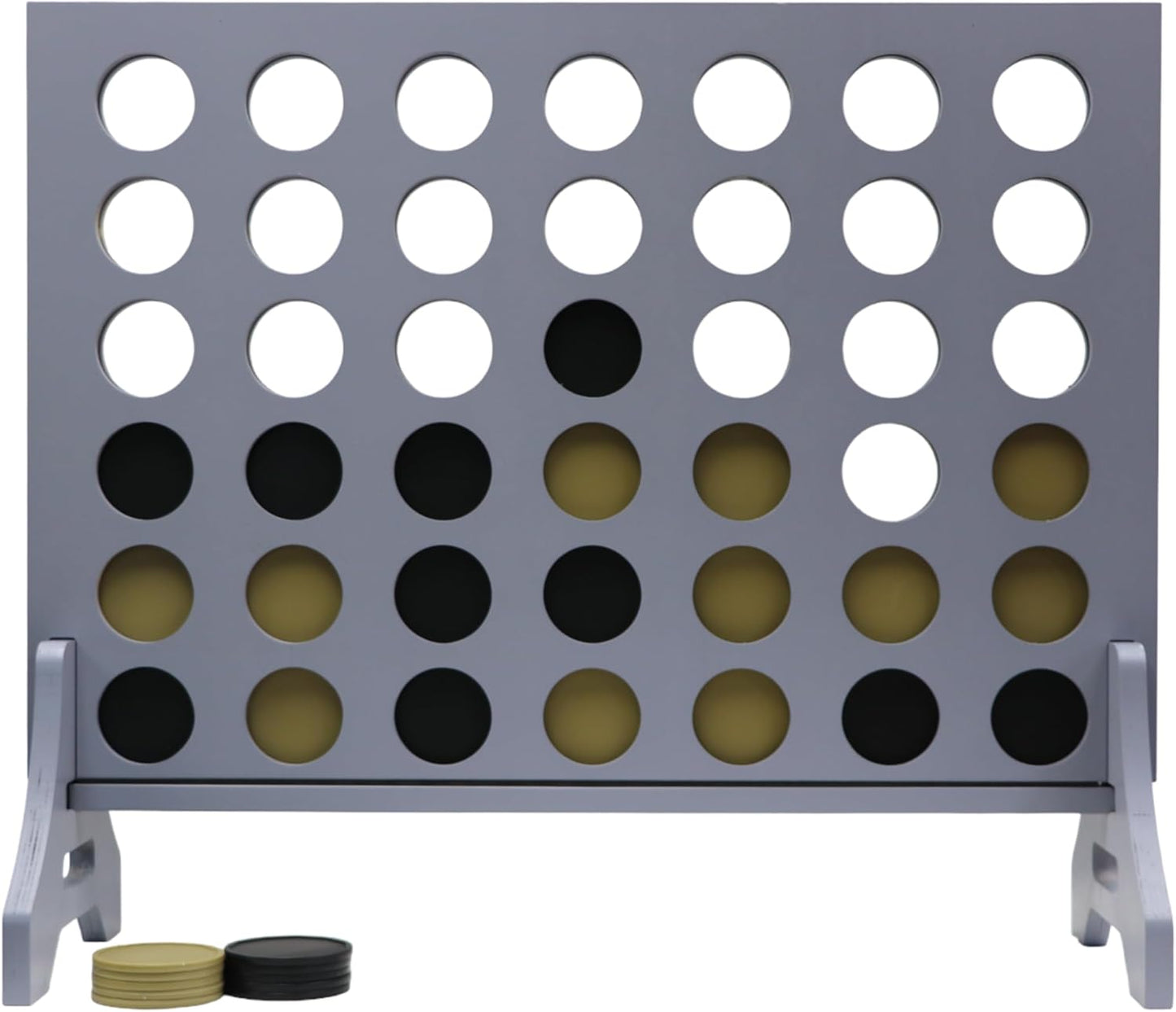 Tailgating Pros Premium Grey Giant Four in a Row with Carrying Case - Jumbo Oversized Outdoor Yard Game - Connect Multiple Pucks in a Row to Win - Many Puck Colors Available!