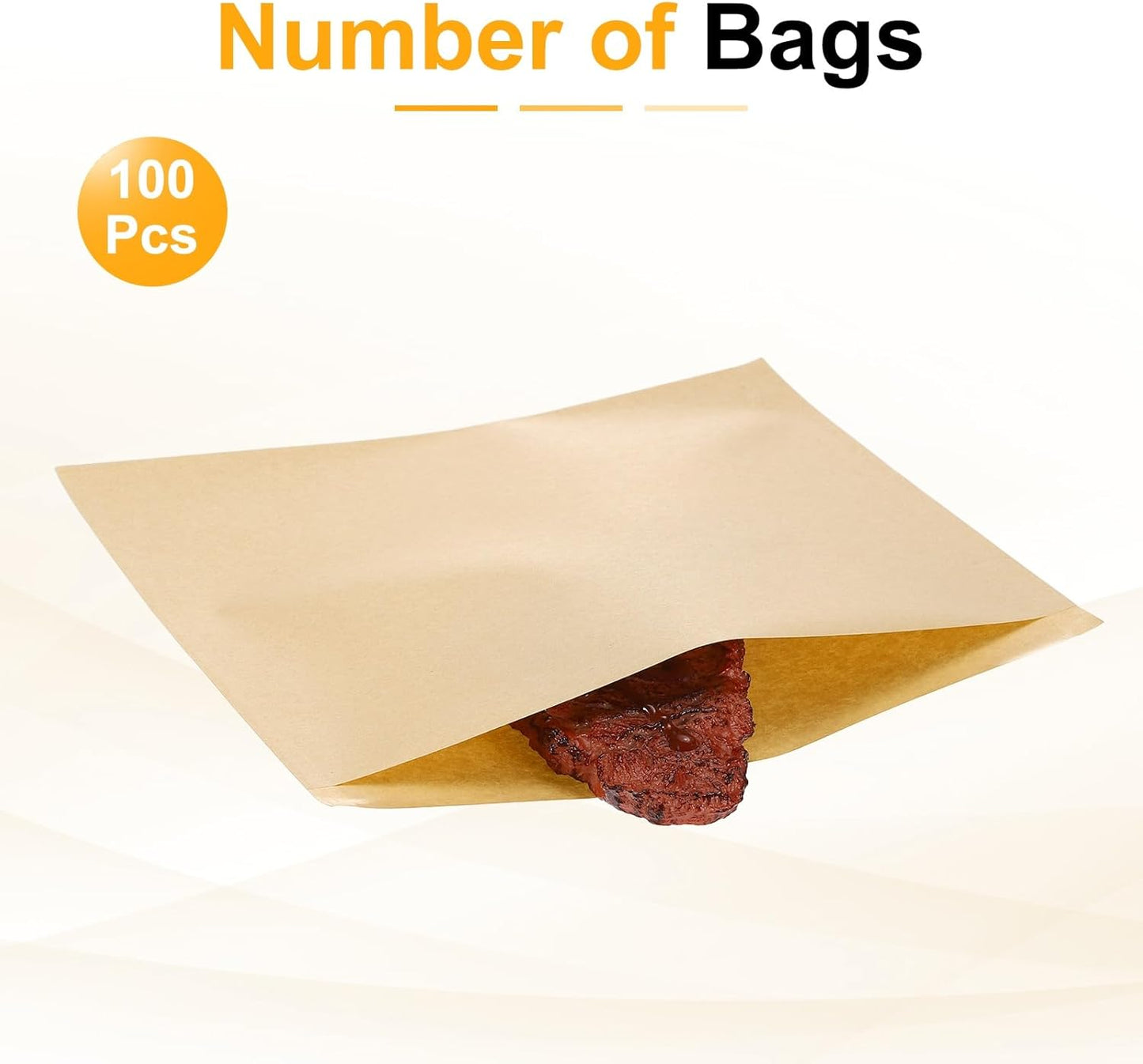 PATIKIL 7.48x9.45 Inch Paper Sandwich Bags, 100 Pcs Pastry Bag Small Pastry Bags Cookie Sleeves Food Packaging for Bakery Treats, Light Brown
