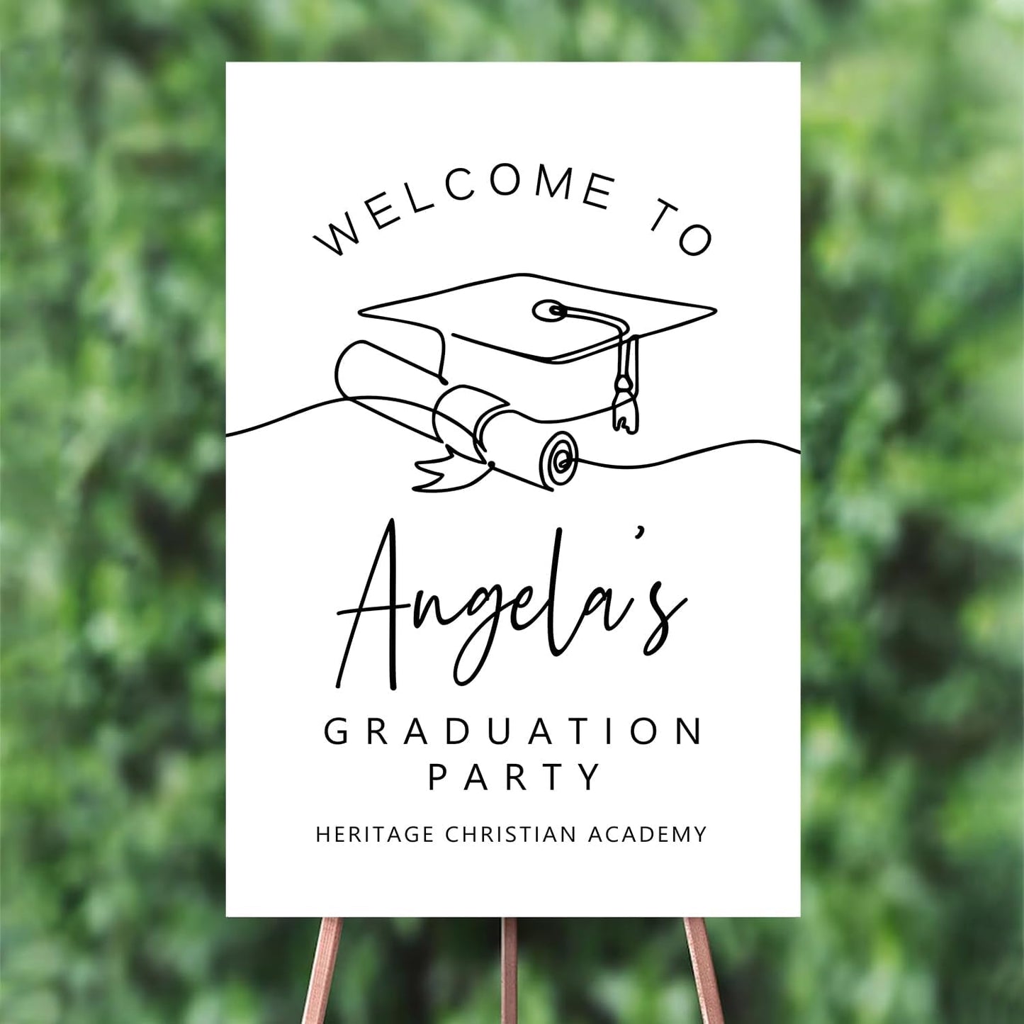 Personalized Senior High School College Graduation Sign, Modern Minimalist Graduation Party Welcome Sign 2025, Class of 2025 Banner, Class of 2025 Decor