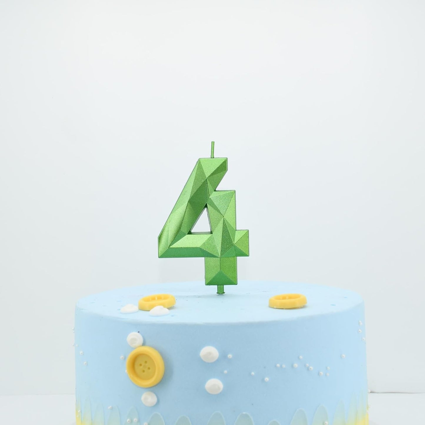 DERVENTA Large Birthday Candle Number 3D Green 3.7 inch Party Celebration Anniversary Decoration Cake Topper 1 Piece (Number 40 Green)