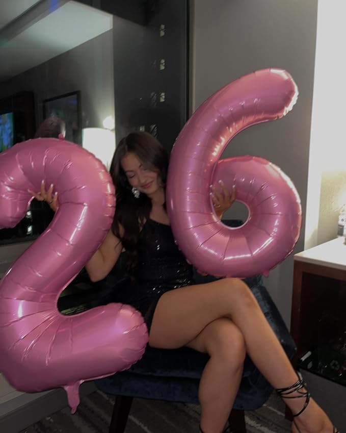 Pearlescent Pink Number 10 Balloons 40 inch, 10 Number Balloons, 10th Birthday Decorations for Girls 10 Year Old Pastel Pink Party Supplies