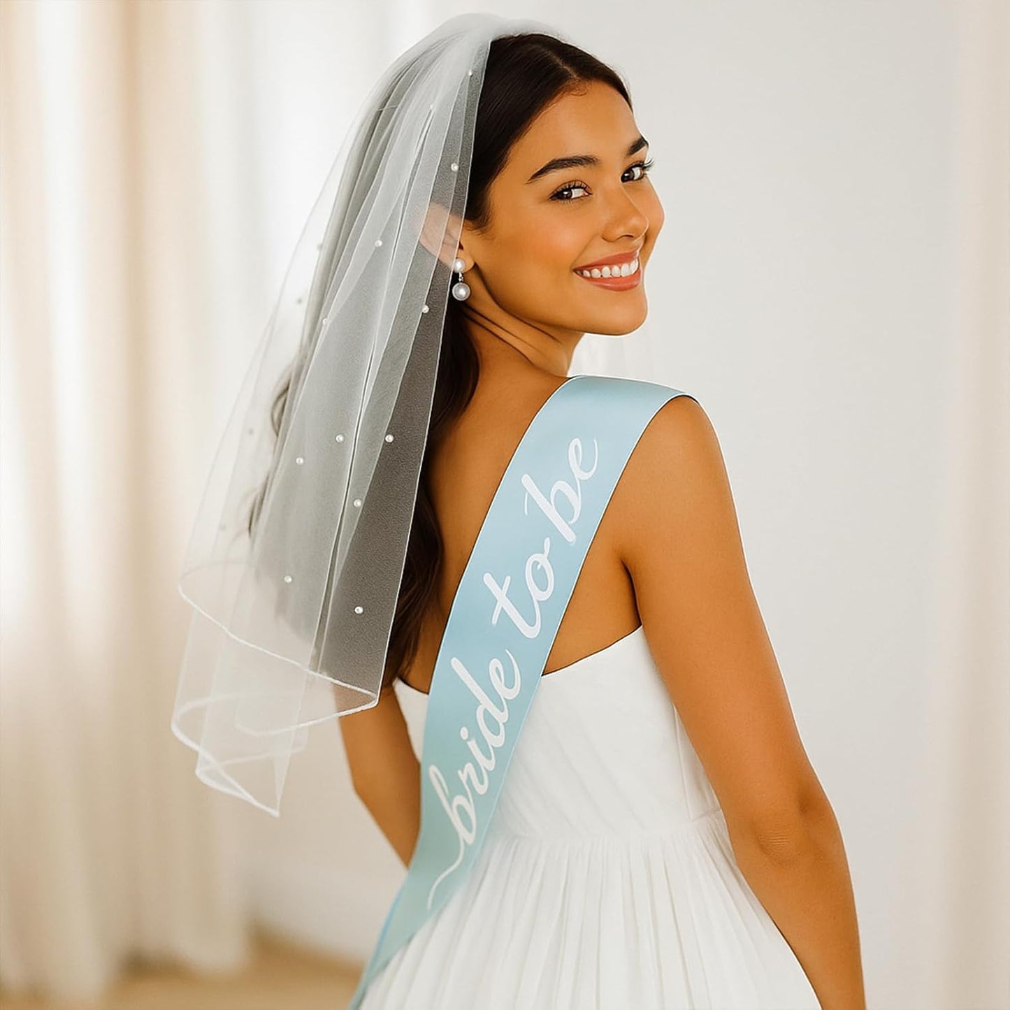 Bride to Be Sash Veil Bachelorette Party Accessories, Bridal Shower Decorations, Engagement Gifts for Bride