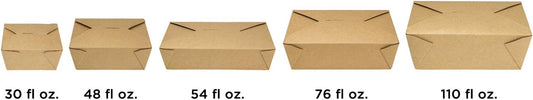 Karat Paper To Go Boxes [48 oz - 300 ct] Leak-Resistant, Microwavable, Heavy-Duty Take Out Boxes | Grease Resistant & Stackable | #8 Kraft Brown