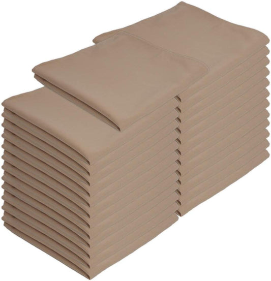 Arkwright Restaurant Cloth Napkins - (Pack of 25) Spun Polyester Dinner Napkin with Hemmed Edges - Ideal for Dinner, Wedding, Party, Banquet, Kitchen, 20 x 20 in, Sandalwood