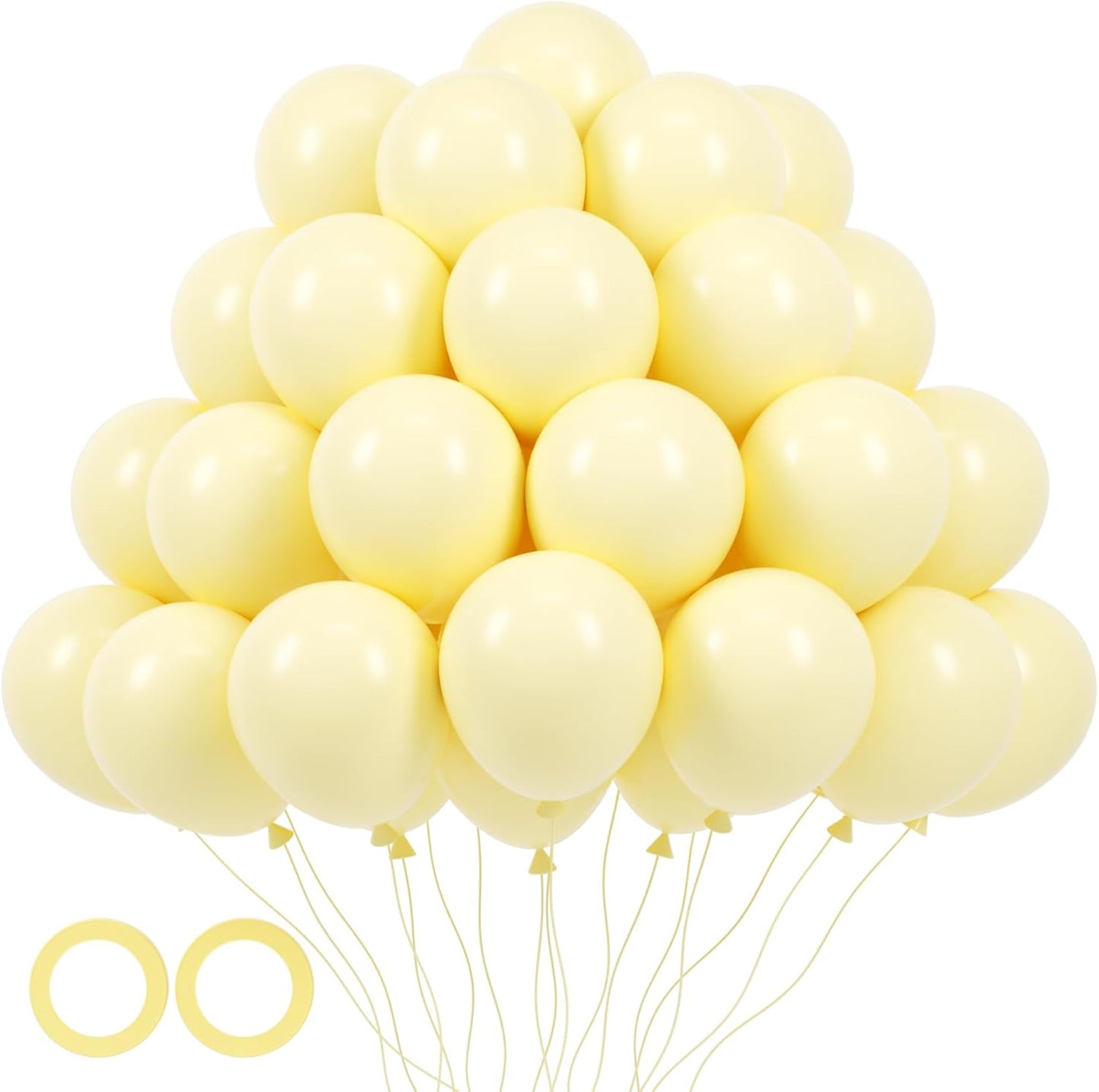105pcs Pastel Yellow Balloons 12inch Party Latex Balloons for Boys Girls Birthday Baby Shower Gender Reveal Wedding Sunflower Party Decorations