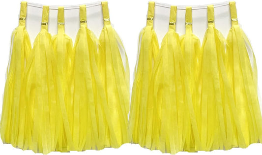 Tissue Paper Tassels Garland Banner Table Decor Party Banner Wedding Birthday Baby Shower Nursery Party Decorations Supplies (20, Yellow)
