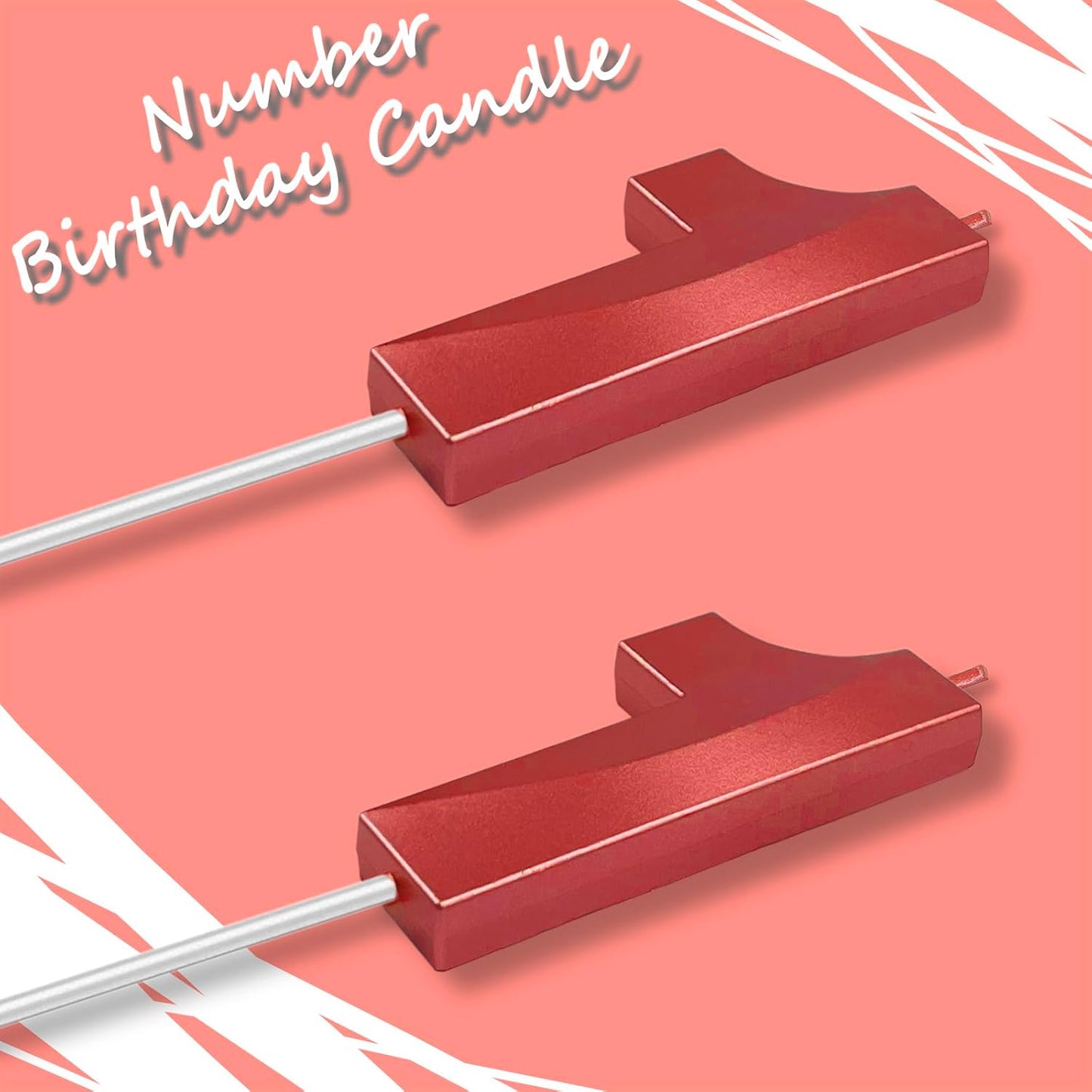 Red Number 11 Candles, 3D Diamond 2.76 Inch Cake Topper Birthday Candles for Wedding Anniversary Cake Decorations, Happy Birthday Party Decorations