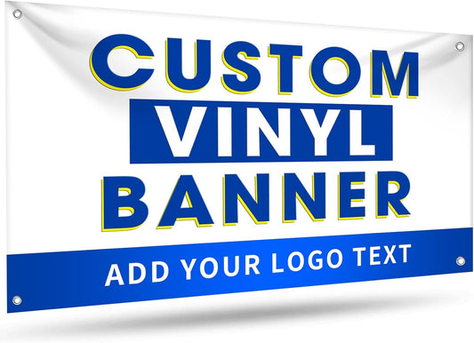 Custom Vinyl Banners and Signs Customize Outdoor, Personalized Banner with Logo Text for Party Birthday, Customized Banner Decoration for Business Graduation Wedding Event 2'x6'