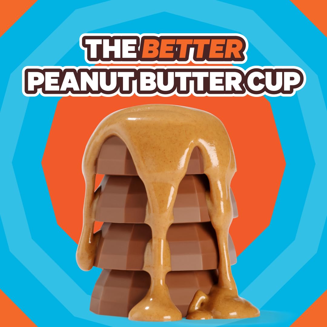 Feastables MrBeast Peanut Butter Cups, Milk Chocolate & Creamy Peanut Butter Filling, Cups for Adults & Kids, Chocolate Candy for Snacks, Gifts, or Dessert, Made With Fairtrade Cocoa, 2 Pack, 24 Count