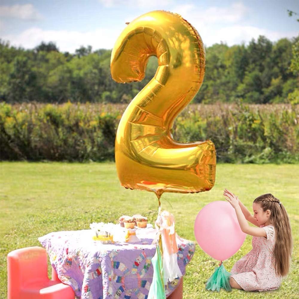 TONIFUL 40 Inch Large Gold Number 25 Balloons Giant Digital 25 or 52 Helium Balloons, Foil Mylar Big Number Balloons for 25th or 52nd Birthday Party 25th or 52nd Anniversary Supplies Decorations