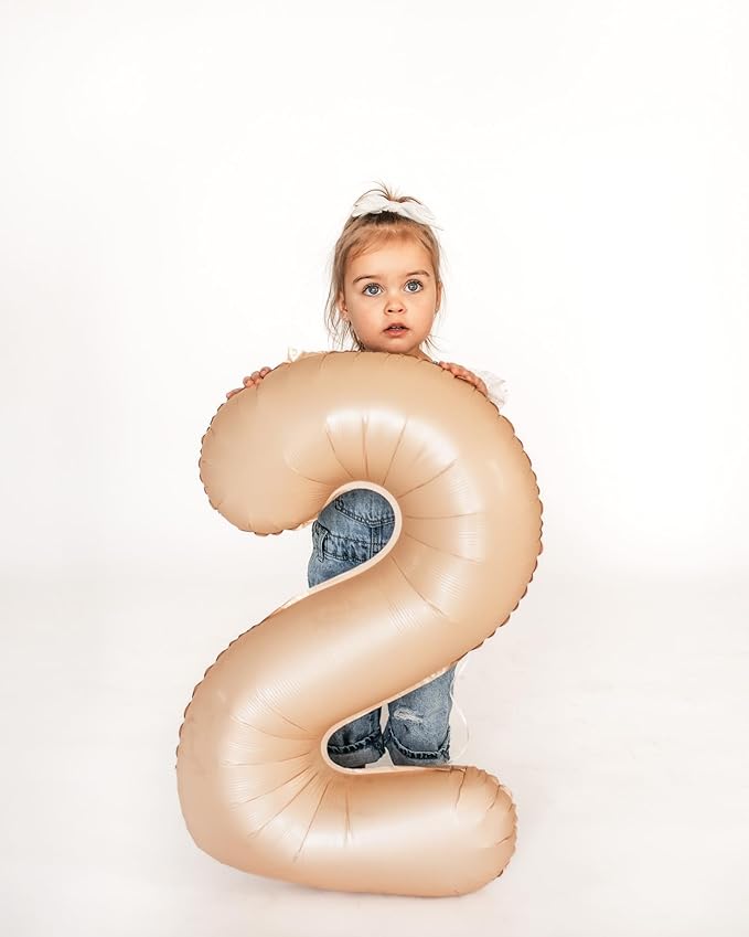 Light Brown Number Balloon 40 Inch, Tan 0 Number Balloons, Khaki 10 20 30 40 50 Numbers Balloon Beige Birthday Decorations, Sandy Brown Party Supplies for Women Men