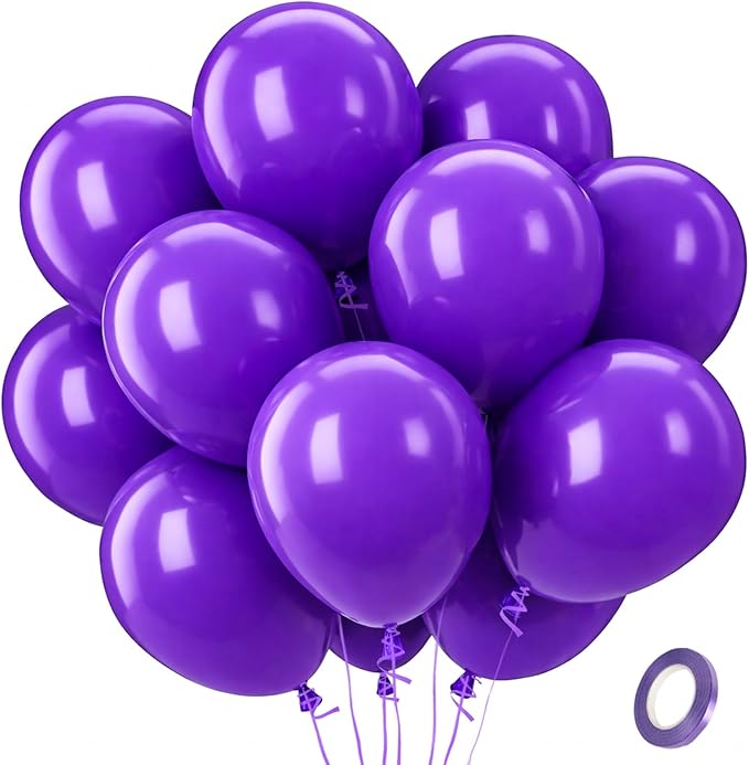 Patimate Dark Purple Balloons 100 Pack 12 Inch Dark Purple Latex Balloons for Birthday Baby Shower Graduation Anniversary Bachelorette Butterfly Party Decorations Arch Garland