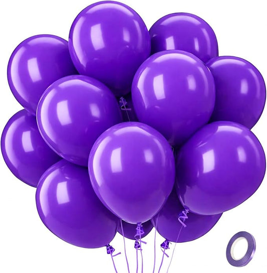 Patimate Dark Purple Balloons 100 Pack 12 Inch Dark Purple Latex Balloons for Birthday Baby Shower Graduation Anniversary Bachelorette Butterfly Party Decorations Arch Garland