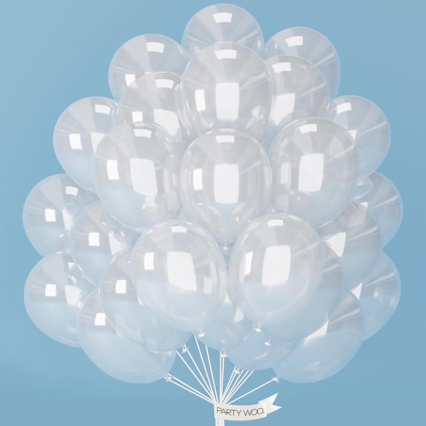PartyWoo Clear Balloons 101 pcs 12 Inch Transparent Bubble Latex Helium Balloons for Graduation Wedding Engagement Anniversary Baby Shower Gender Reveal Birthday Party Decorations Clear-Y2