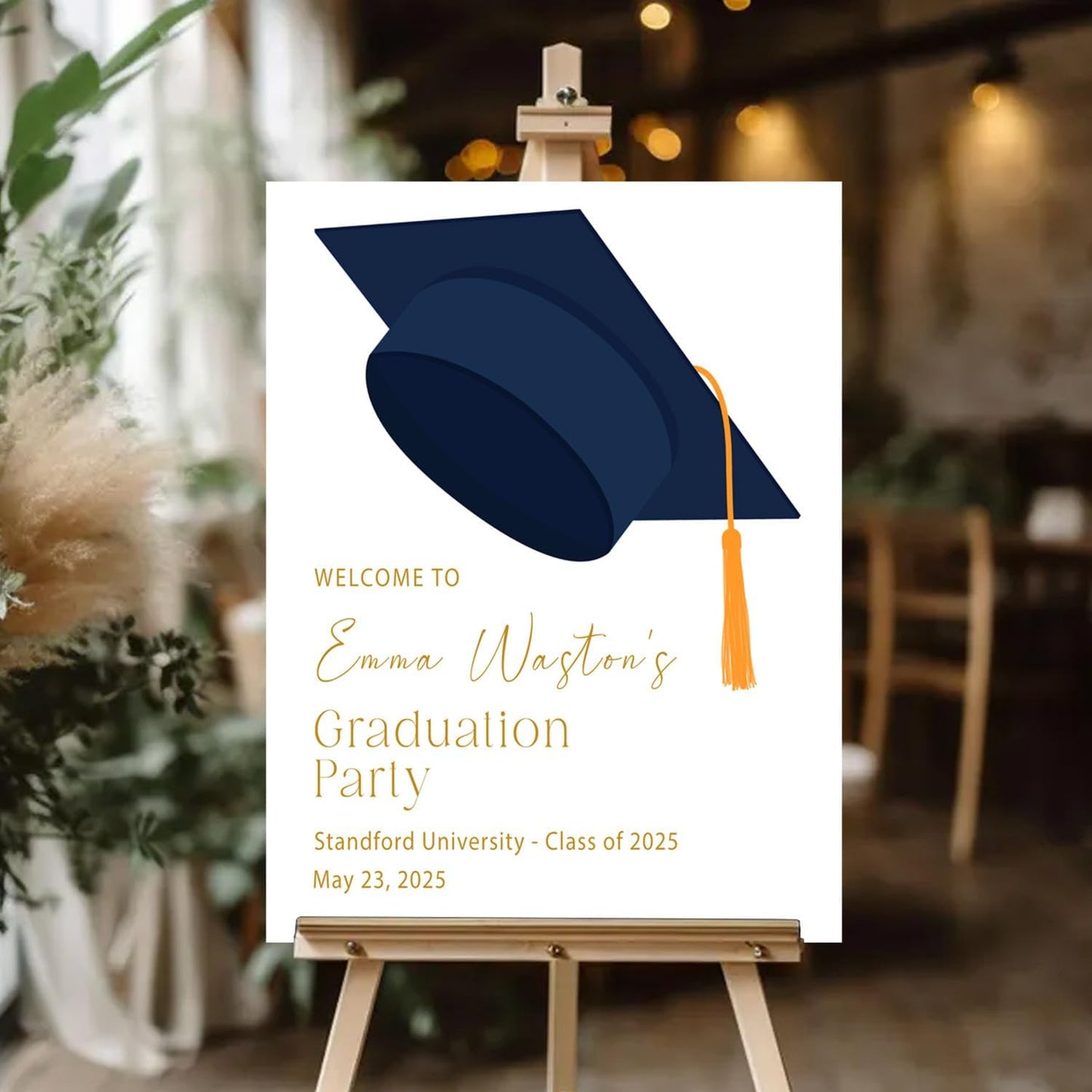 Personalized 2025 Graduation Party Welcome Sign, Minimalist Grads Decor, Class of 2025 Graduation Party Poster, Custom Graduation Party Sign, Congrats Grad Decorations Design 8