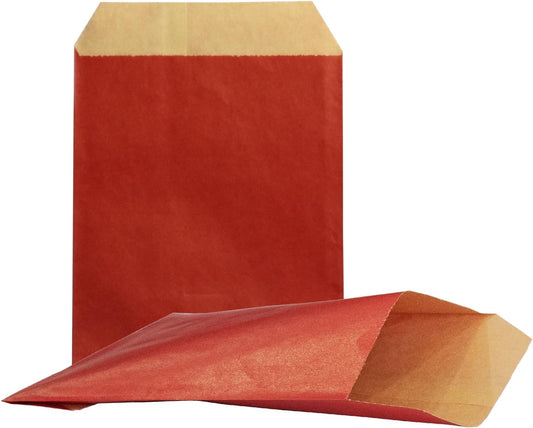 AZOWA Red Candy Buffet Bags 5 x 7 In Small Paper Treat Bags 100 Pieces