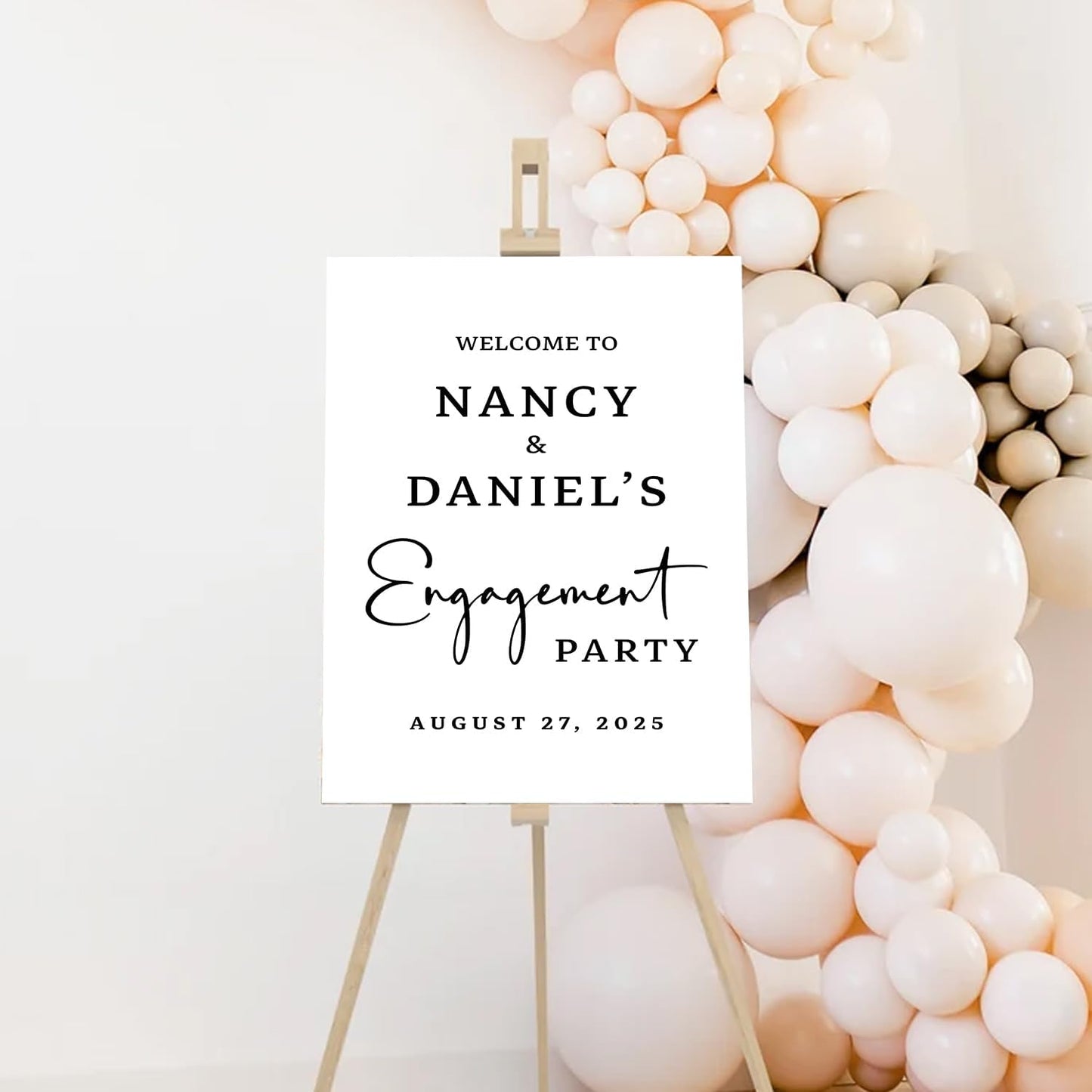 Engagement Party Welcome Sign, Rectangular, Pastel Shades, Neon, Full Size, Plastic, 12x18 inches