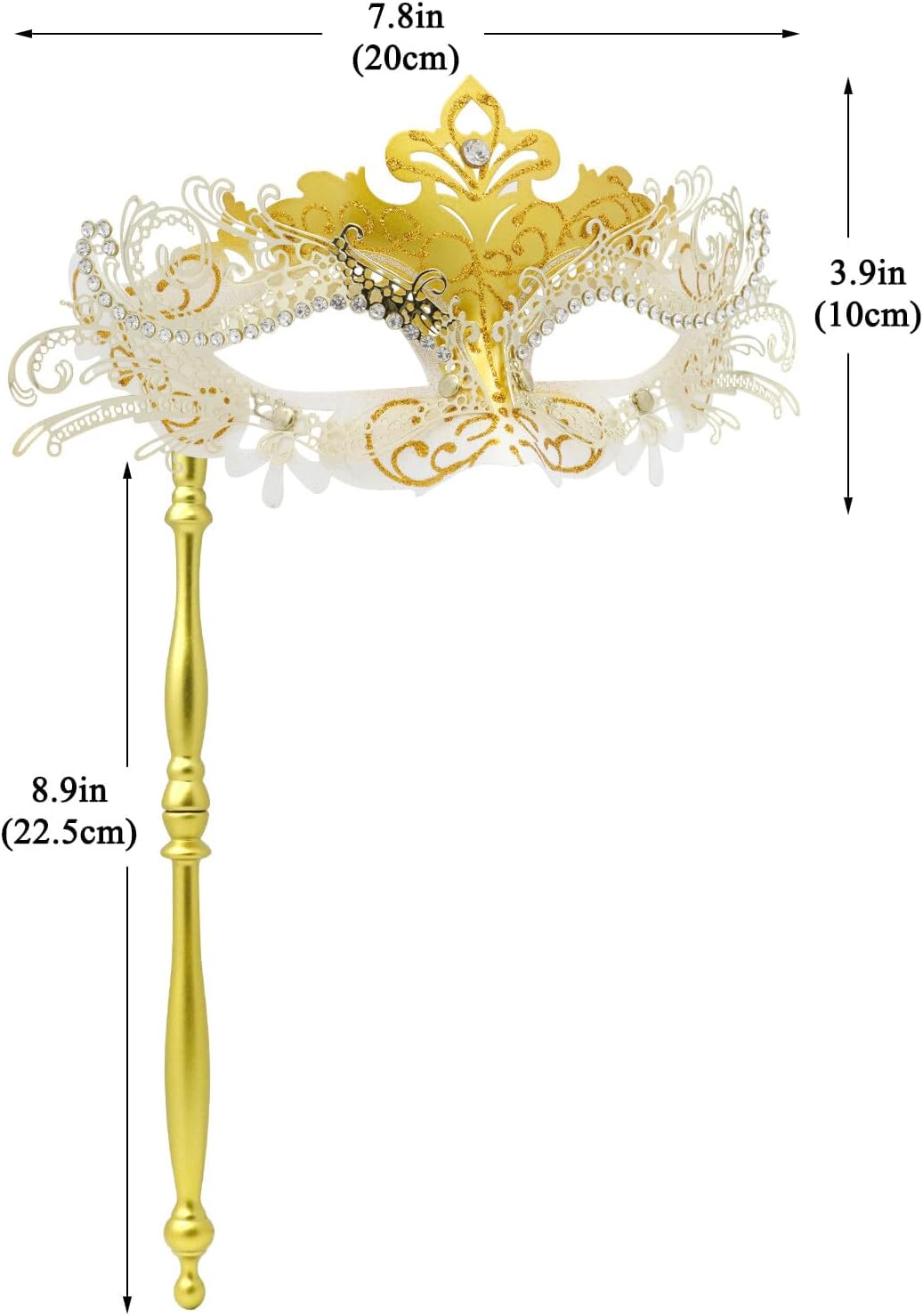 Coddsmz Masquerade Mask with Stick Venetian Mask Mardi Gras Decorations for Womens Halloween Costume Mask