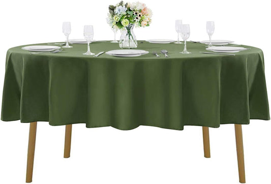 90 inch Round Tablecloth Washable Polyester Table Cloth Decorative Table Cover for Wedding Party Dining Banquet（90 inch,Willow）…