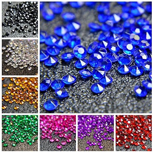 5000 pcs/Pack Wedding Table Scatter Confetti Crystals Acrylic Diamonds 6 mm Rhinestones for Wedding, Bridal Shower, Vase Beads Decorations (6mm, Black)