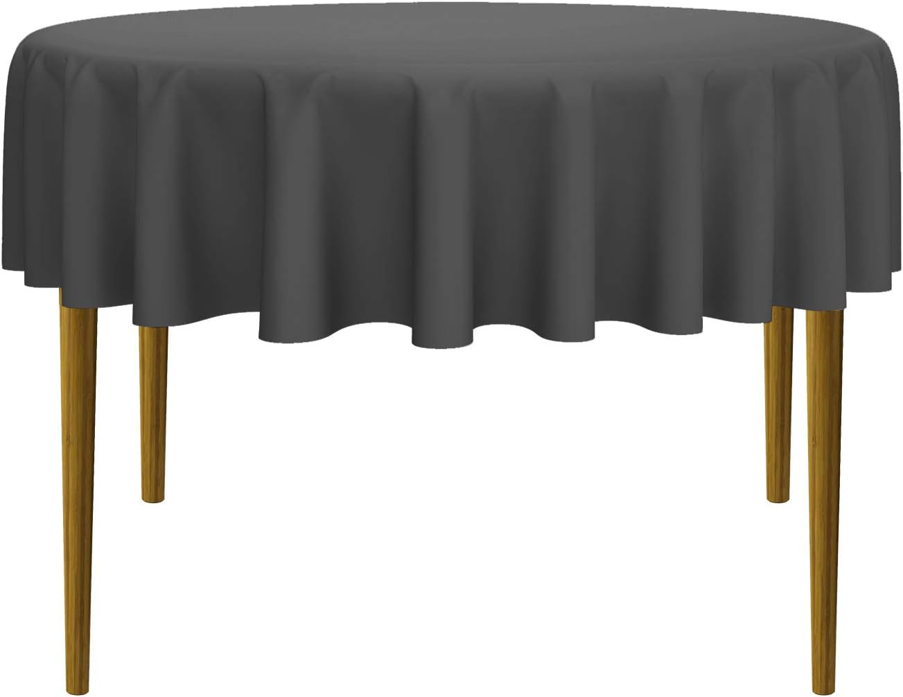 Lann's Linens - 70" Round Premium Tablecloth for Wedding/Banquet/Restaurant - Polyester Fabric Table Cloth - Dark Gray