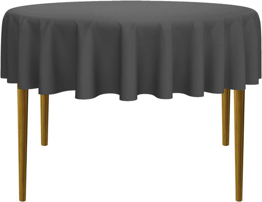 Lann's Linens - 70" Round Premium Tablecloth for Wedding/Banquet/Restaurant - Polyester Fabric Table Cloth - Dark Gray