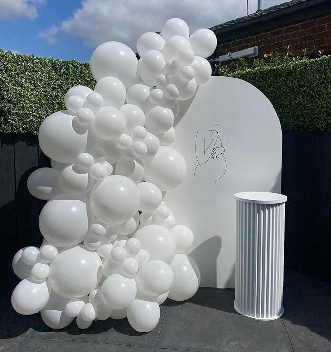 KBZVNAF White Balloons Latex Party Balloons - 50 Pack 12 inch Helium Matte White Balloons for Wedding Graduation Baby Shower Birthday Anniversary Party Decorations