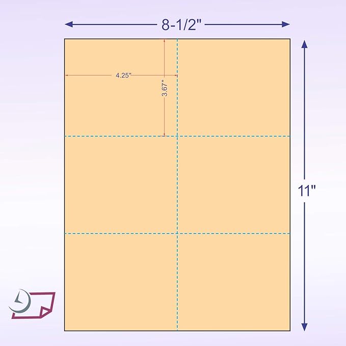 NextDayLabels - Blank Perforated Cards 6 up per Page, for School, Flower, Inventory, Wedding, Trip, etc. (Buff, 300 Cards)
