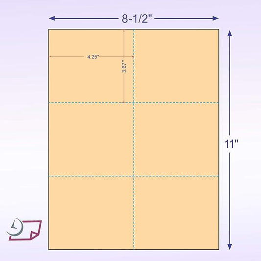 NextDayLabels - Blank Perforated Cards 6 up per Page, for School, Flower, Inventory, Wedding, Trip, etc. (Buff, 300 Cards)