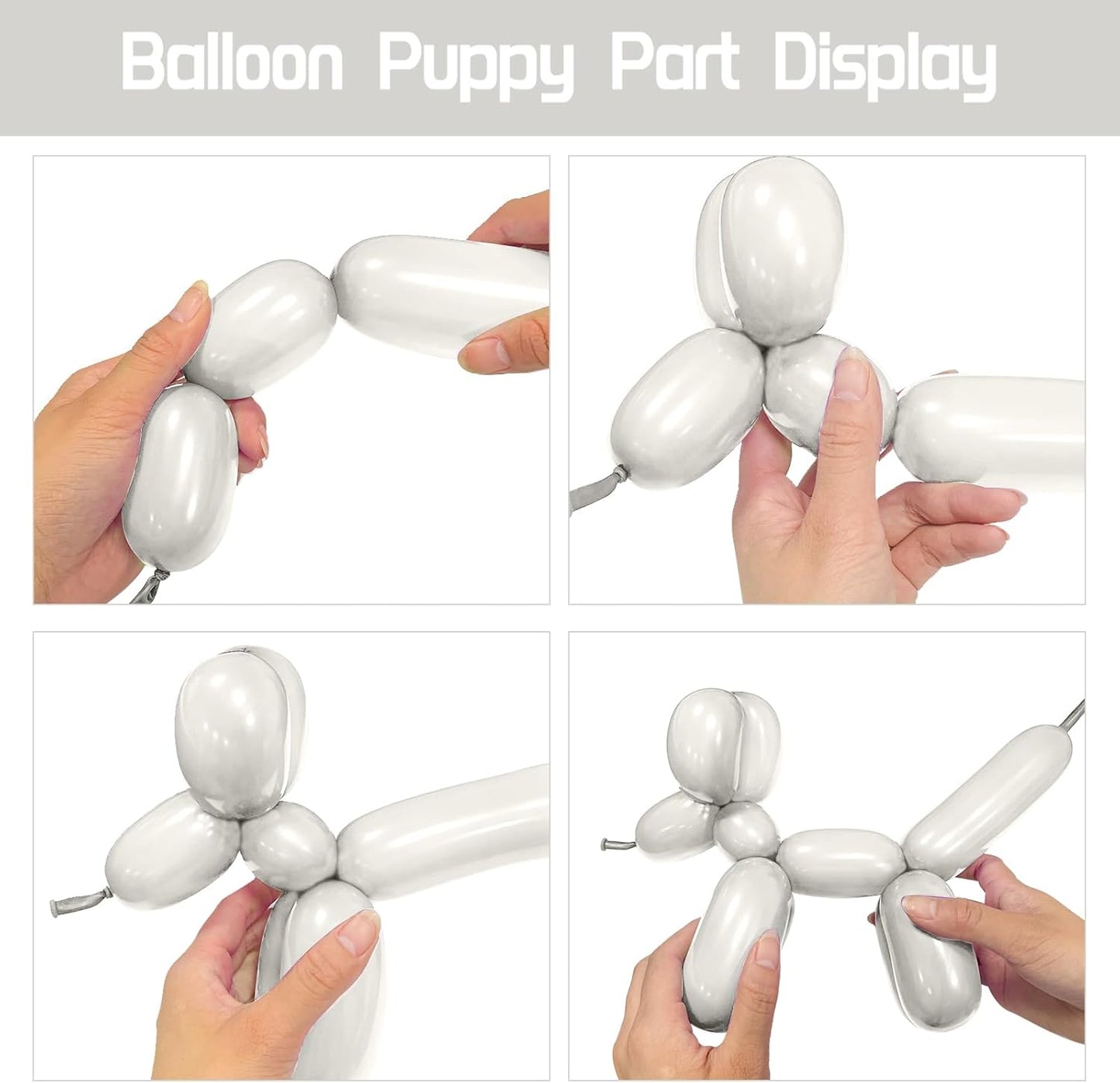 100Pcs Sand White 260 balloons, Thickening Latex Cream 260q Balloons for Animal Model, Long Twisting Balloons for Halloween Xmas Presents, Animal Shape Weddings, Birthdays Clowns.(Sand white)