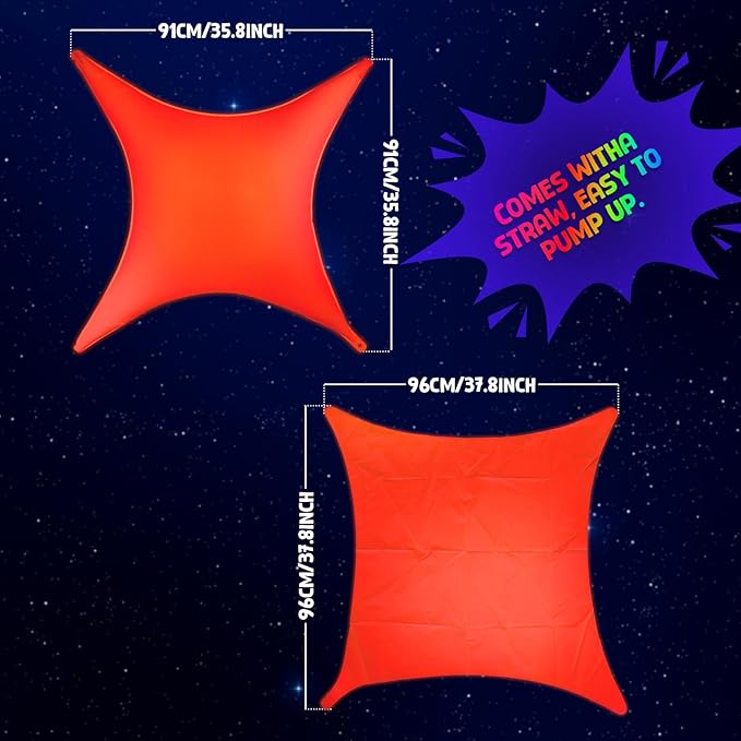 Mega-L Glow in the Dark Party Supplies, 5 Pcs Neon Star Balloons Set – Fluorescent Red, Lemon Yellow, Fuchsia, Blue and Orange Balloons Perfect for Birthday, Wedding, Anniversary, Graduation Party