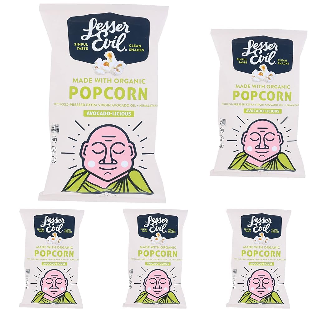 Lesser Evil Avocado-Licious Popcorn, 5 Oz (Pack of 5)