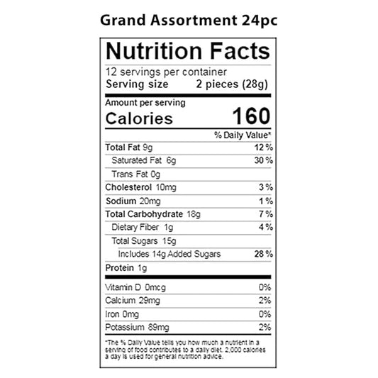 Vermont Nut Free Chocolates Boxed Chocolates (Grand Assortment) 24-Piece, Nut-Free, Egg-Free, Kosher
