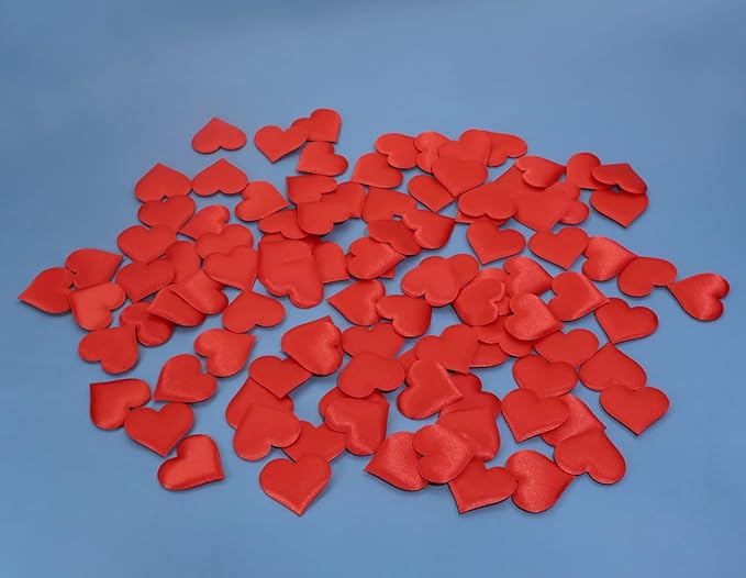 ONLYKXY 200Pcs 3.5cm Big Sponge Confetti Decor Glitter Flower Heart Shape Petals Table Decoration for Wedding Party Valentine's Day Scatter Ponge Petal Confetti (Red)