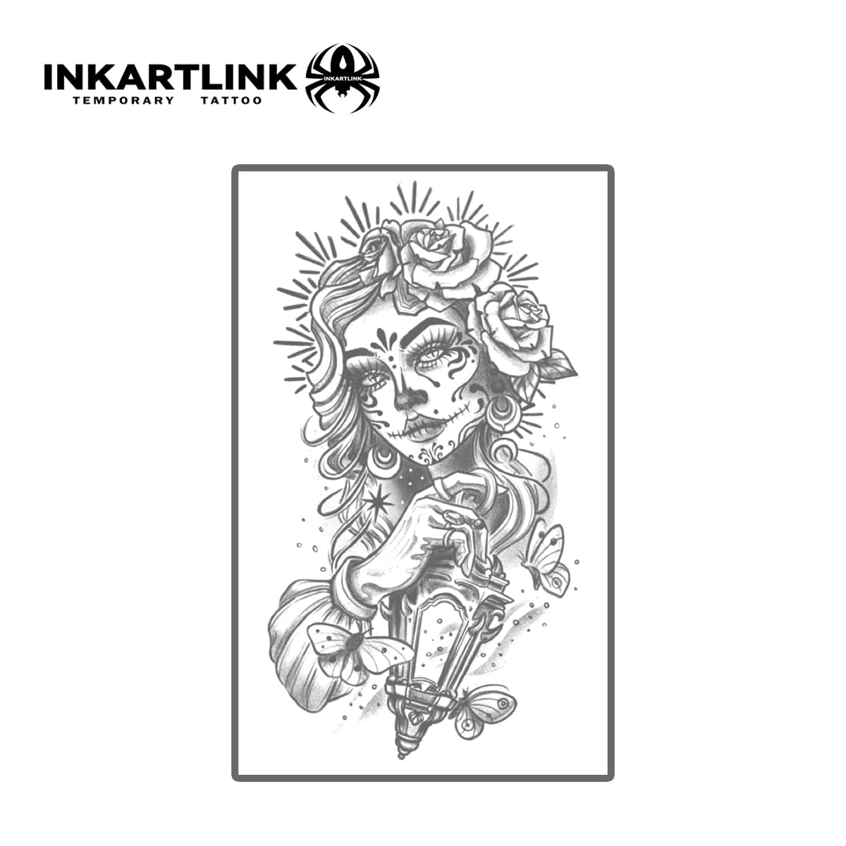 INKARTLINK Tattoo Tech, 2 Sheets Extra Large Semi Permanent Tattoo, Adult Art Design Temporary Tattoos, Lasts 1-2 Weeks, Waterproof, Realistic Look, No Adhesive, No Reflection (Mythology)148