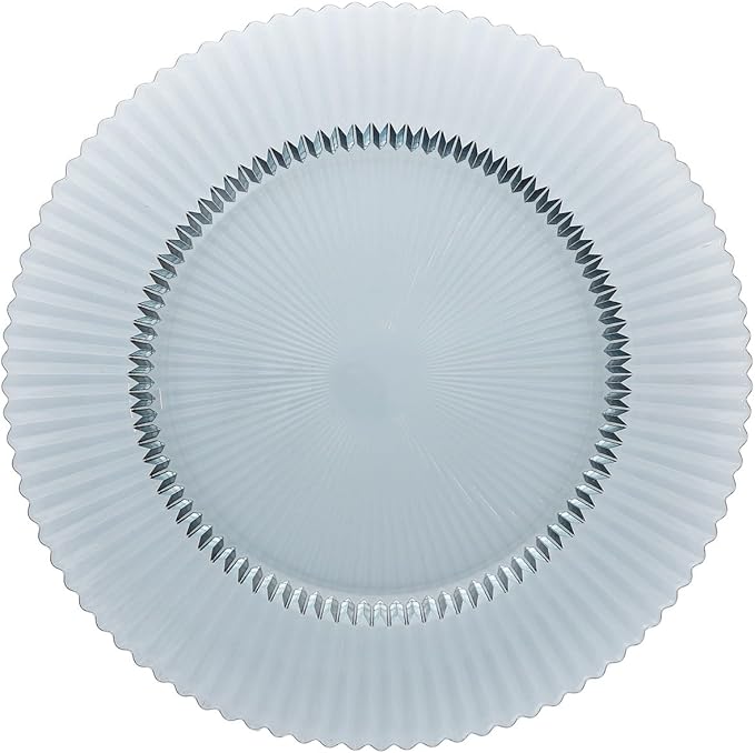 Fortessa Archie Glass, 10.6 Inch Dinner Plate (Set of 4), Dusk Gray
