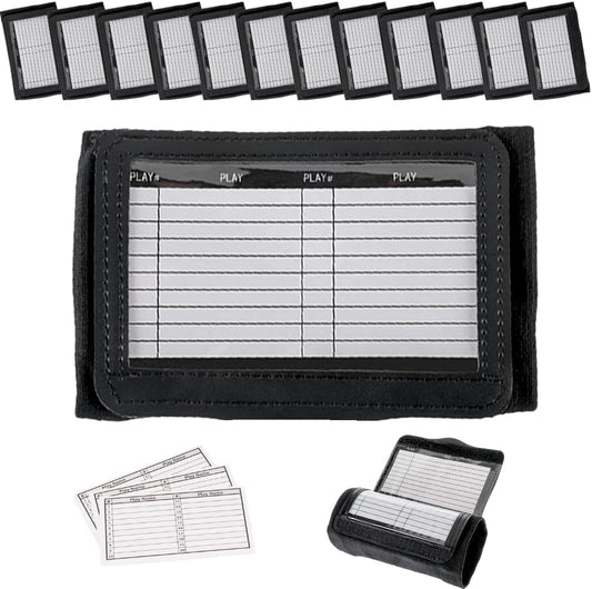 DD QB Playbook Wristband Youth and Adult Size - Black Football Quarterback Play Wristbands for Adult and Youth - Wrist Coach for All Sports with 3 Compartments
