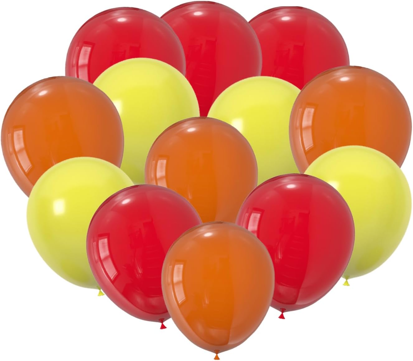 60 Pcs 12-Inch Latex Balloons in Yellow, Orange, and Red - Thanksgiving Day, Valentine's Day, Graduations, Birthday, Fall Celebrations,Baby Shower, Party Supplies