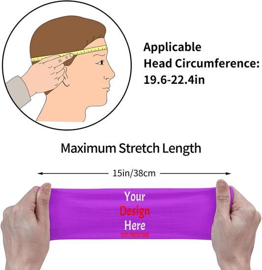 Custom Sweatbands for Men Women, Design Your Own Text Name Image Photo Personalized Sports Headbands