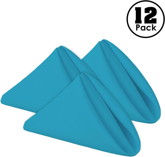 Gee Di Moda Cloth Napkins - 17 x 17 Inch Caribbean Dinner Napkins - Set of 12 Soft & Absorbent Washable Fabric Cloth Table Napkins with Hemmed Edges for Hotel Restaurant, Holiday Parties & Wedding