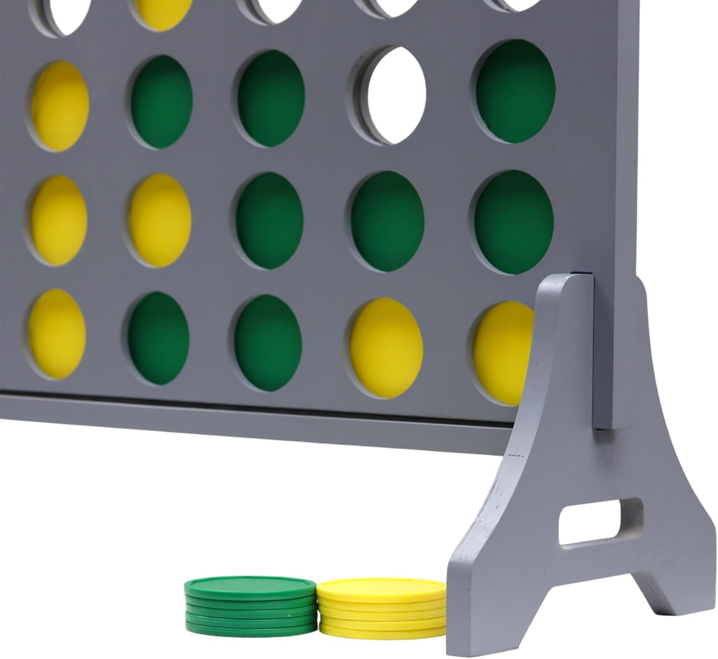 Tailgating Pros Premium Grey Giant Four in a Row with Carrying Case - Jumbo Oversized Outdoor Yard Game - Connect Multiple Pucks in a Row to Win - Many Puck Colors Available!