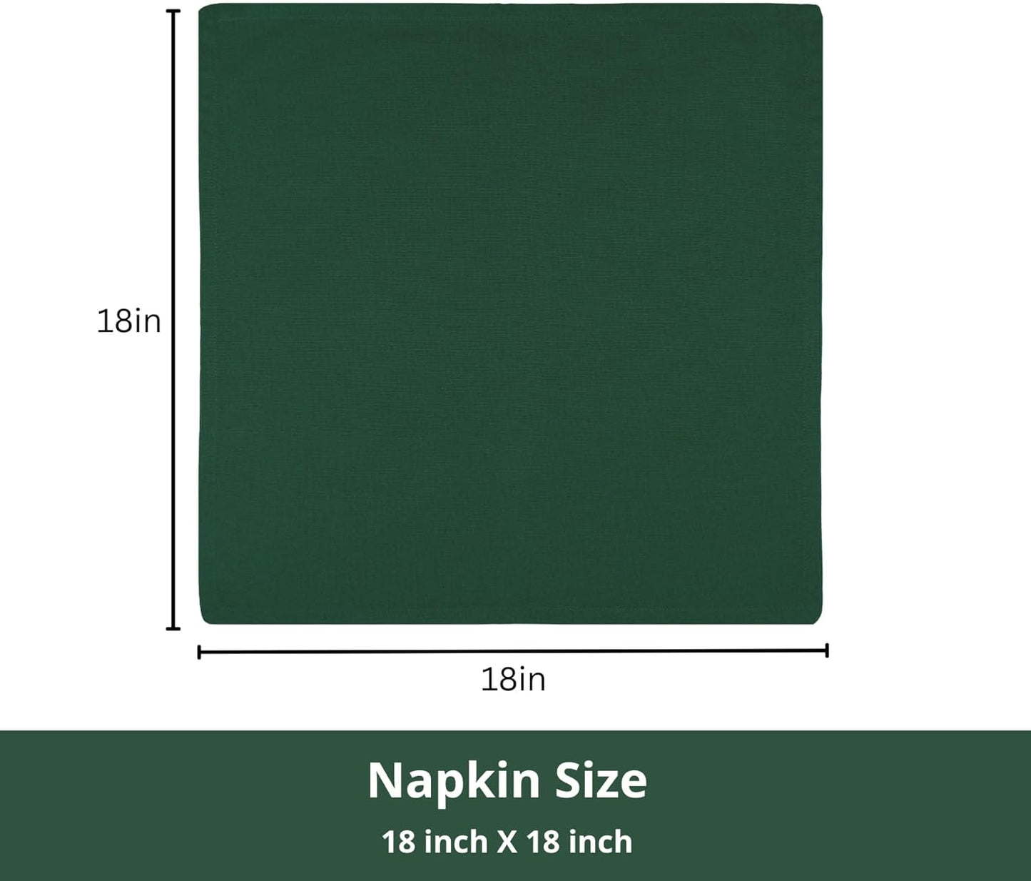 PurpleEssences Set of 12 Cloth Dinner Napkins 100% Cotton 18x18 Inch - Soft Durable Washable - Ideal for Farmhouse Party Fall Thanksgiving - Perfect Everyday Use Table Linen - Forest Green