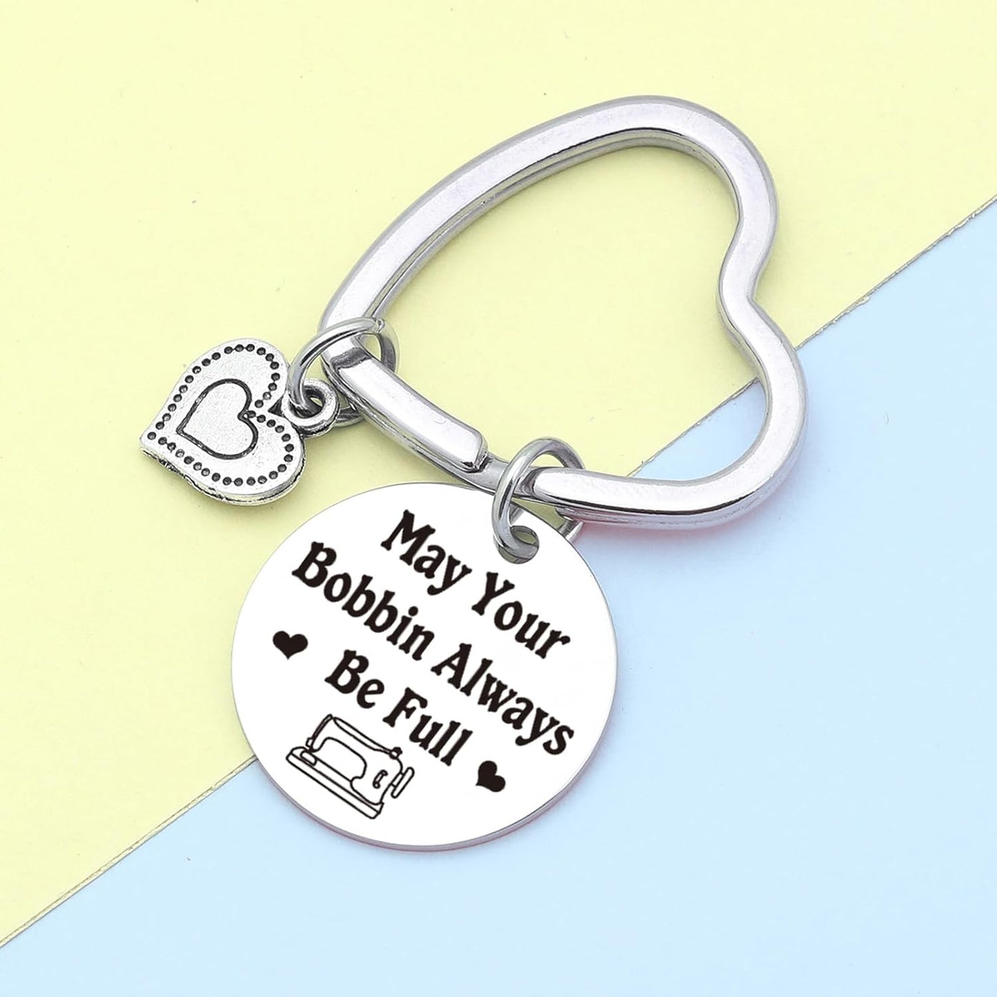 7RVZM Quilting Lover Gifts Seamstress Keychain Sewing Enthusiast Gifts Tailors Keychain